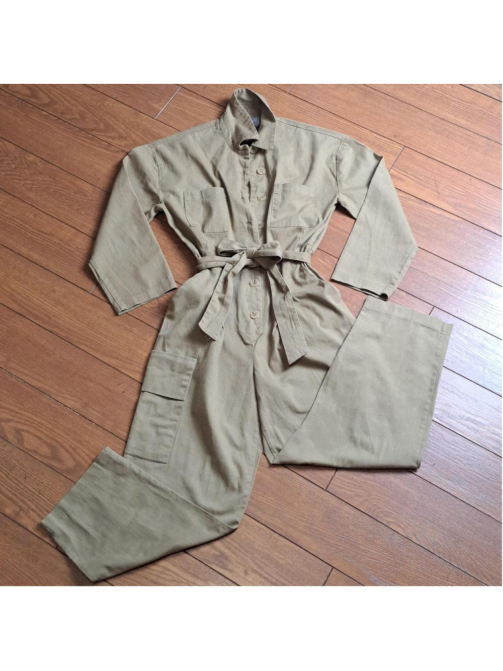 ASOS Khaki Utility Belted Jumpsuit Size 6 NWOT